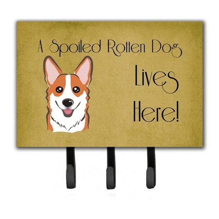 Jensendistributionservices Red Corgi Spoiled Dog Lives Here Leash & Key Holder MI1718273